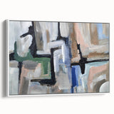 Urban Geometry Flow – Contemporary Abstract Art Pieces in Cool Tones