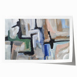 Urban Geometry Flow – Contemporary Abstract Art Pieces in Cool Tones