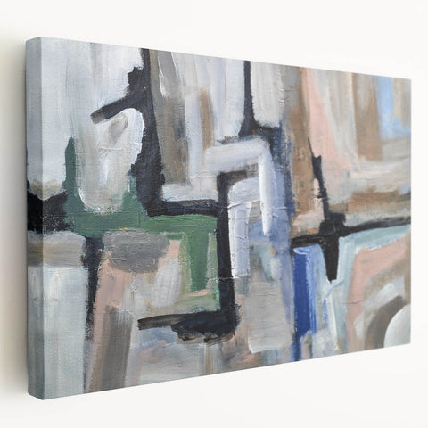 Urban Geometry Flow – Contemporary Abstract Art Pieces in Cool Tones
