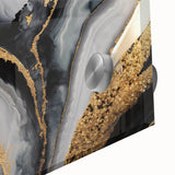 High-End Abstract Wall Decor – Black, Gray & Gold Canvas Art