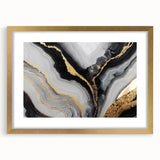 High-End Abstract Wall Decor – Black, Gray & Gold Canvas Art