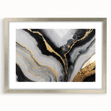 High-End Abstract Wall Decor – Black, Gray & Gold Canvas Art