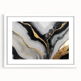 High-End Abstract Wall Decor – Black, Gray & Gold Canvas Art