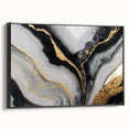 High-End Abstract Wall Decor – Black, Gray & Gold Canvas Art