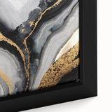 High-End Abstract Wall Decor – Black, Gray & Gold Canvas Art