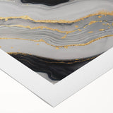 High-End Abstract Wall Decor – Black, Gray & Gold Canvas Art