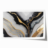 High-End Abstract Wall Decor – Black, Gray & Gold Canvas Art