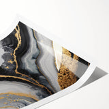 High-End Abstract Wall Decor – Black, Gray & Gold Canvas Art