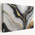 High-End Abstract Wall Decor – Black, Gray & Gold Canvas Art