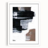 Earthen Harmony Abstracts – Black and White Modern Minimalist Art Print