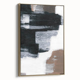 Earthen Harmony Abstracts – Black and White Modern Minimalist Art Print