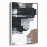 Earthen Harmony Abstracts – Black and White Modern Minimalist Art Print