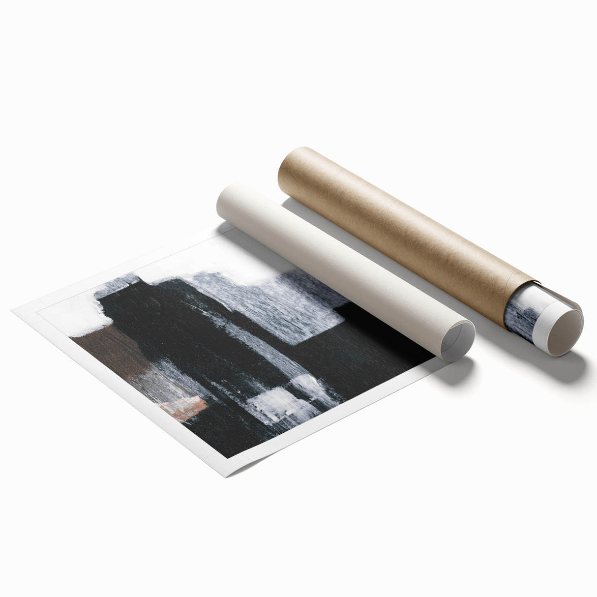 Earthen Harmony Abstracts – Black and White Modern Minimalist Art Print