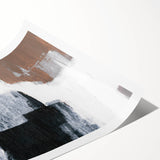 Earthen Harmony Abstracts – Black and White Modern Minimalist Art Print
