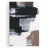 Earthen Harmony Abstracts – Black and White Modern Minimalist Art Print