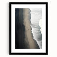 Lone Walker on Black Sand Beach – Minimalist Fine Art Photography