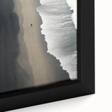 Lone Walker on Black Sand Beach – Minimalist Fine Art Photography