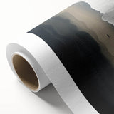 Lone Walker on Black Sand Beach – Minimalist Fine Art Photography