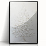 Minimalist White Tree – Textured Botanical & Nature Art Prints