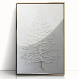 Minimalist White Tree – Textured Botanical & Nature Art Prints