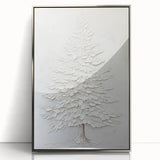 Minimalist White Tree – Textured Botanical & Nature Art Prints