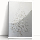 Minimalist White Tree – Textured Botanical & Nature Art Prints