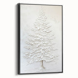 Minimalist White Tree – Textured Botanical & Nature Art Prints