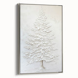Minimalist White Tree – Textured Botanical & Nature Art Prints