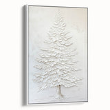 Minimalist White Tree – Textured Botanical & Nature Art Prints