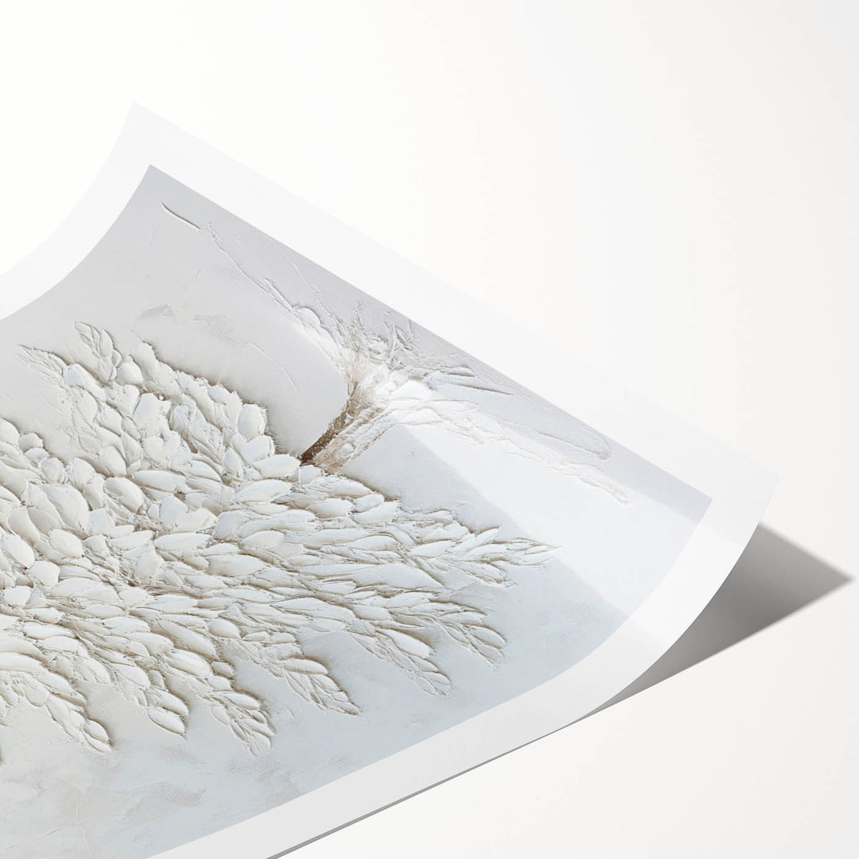 Minimalist White Tree – Textured Botanical & Nature Art Prints