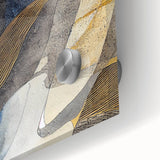 Large Abstract Wall Art – Luxe Modern Painting in Gold & Dark Gray