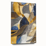 Large Abstract Wall Art – Luxe Modern Painting in Gold & Dark Gray