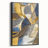 Large Abstract Wall Art – Luxe Modern Painting in Gold & Dark Gray