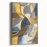 Large Abstract Wall Art – Luxe Modern Painting in Gold & Dark Gray