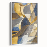 Large Abstract Wall Art – Luxe Modern Painting in Gold & Dark Gray