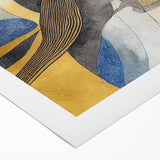 Large Abstract Wall Art – Luxe Modern Painting in Gold & Dark Gray