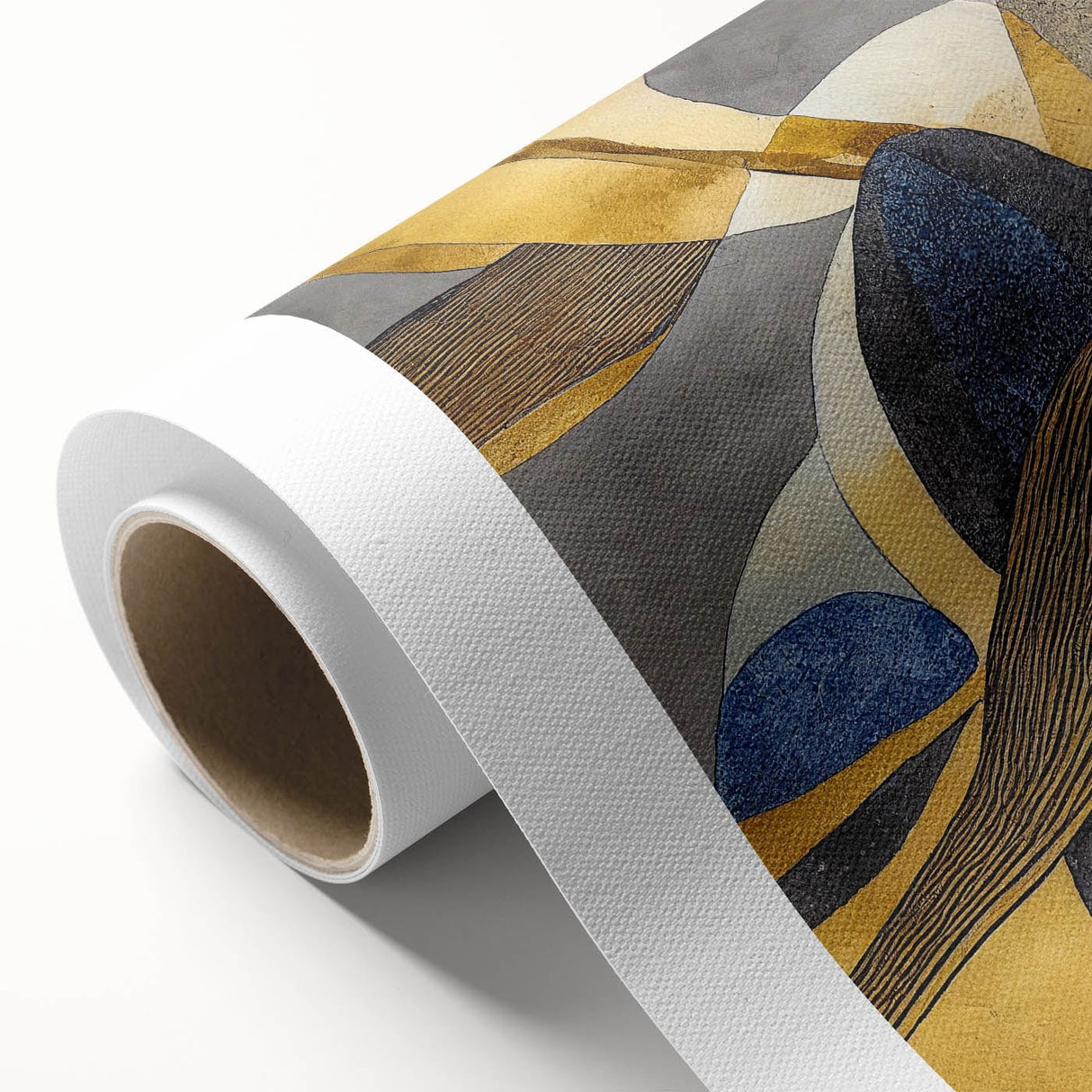 Large Abstract Wall Art – Luxe Modern Painting in Gold & Dark Gray