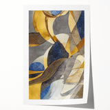 Large Abstract Wall Art – Luxe Modern Painting in Gold & Dark Gray