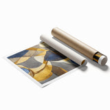 Large Abstract Wall Art – Luxe Modern Painting in Gold & Dark Gray