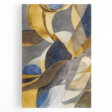Large Abstract Wall Art – Luxe Modern Painting in Gold & Dark Gray