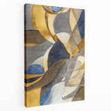 Large Abstract Wall Art – Luxe Modern Painting in Gold & Dark Gray