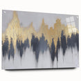 Serene Landscape Wall Art – Gold & Gray Abstract Forest