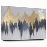 Serene Landscape Wall Art – Gold & Gray Abstract Forest