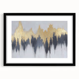 Serene Landscape Wall Art – Gold & Gray Abstract Forest