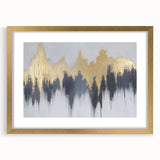 Serene Landscape Wall Art – Gold & Gray Abstract Forest