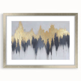 Serene Landscape Wall Art – Gold & Gray Abstract Forest