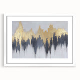 Serene Landscape Wall Art – Gold & Gray Abstract Forest