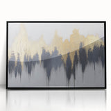 Serene Landscape Wall Art – Gold & Gray Abstract Forest
