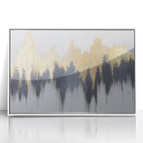 Serene Landscape Wall Art – Gold & Gray Abstract Forest
