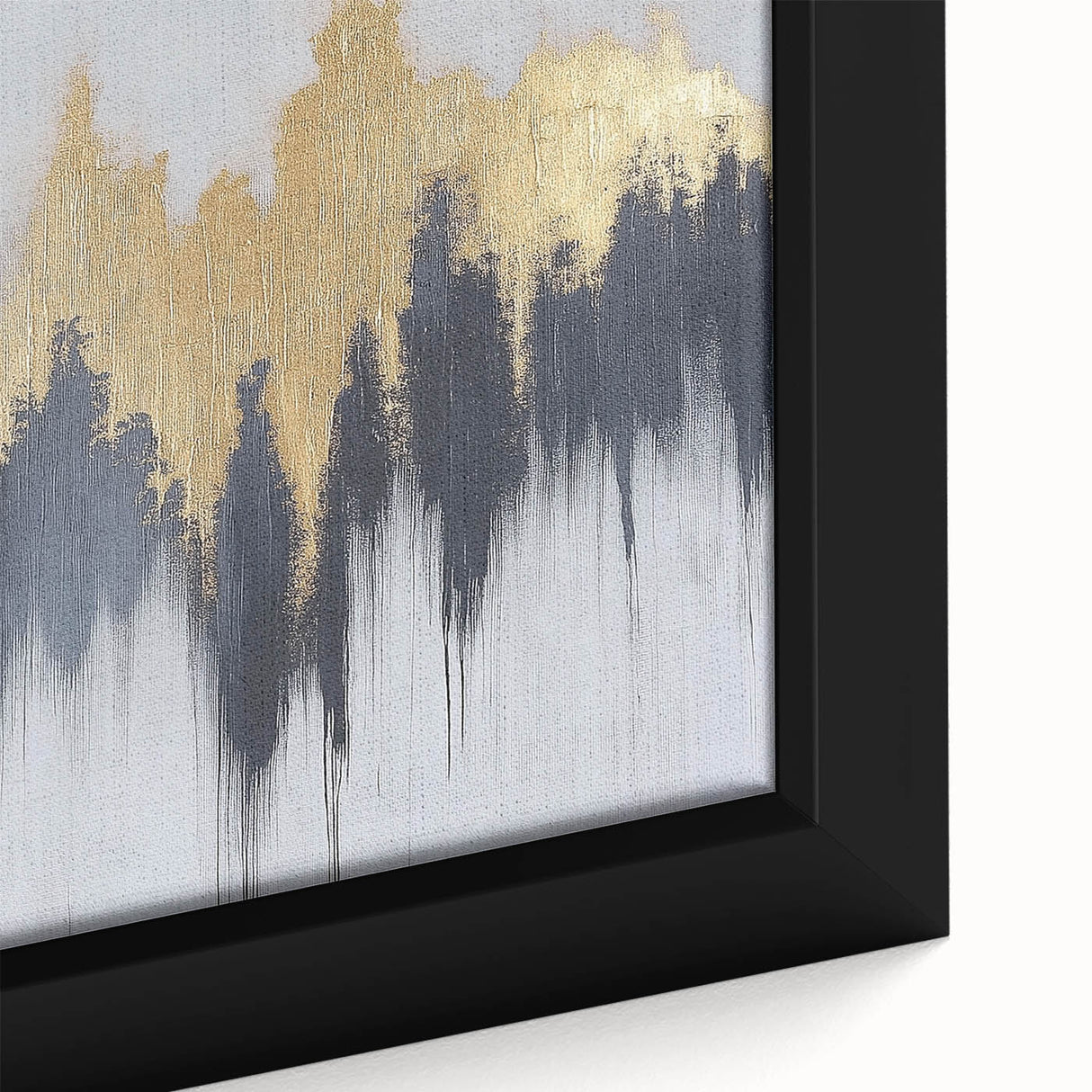 Serene Landscape Wall Art – Gold & Gray Abstract Forest